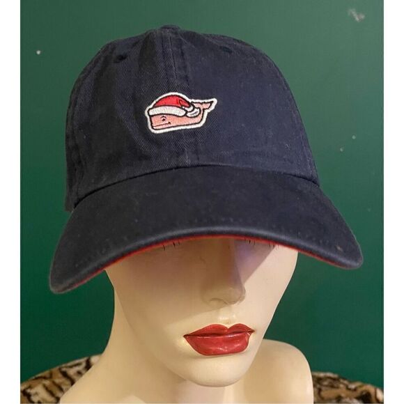 Vineyard Vines Santa Whale Mistletoe Baseball Hat - Picture 1 of 8